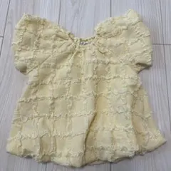 【底値】【未使用・子供服】イエローフリルワンピース 80サイズ 春服 バースデイ