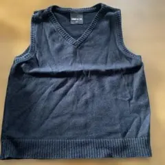 COMME CA ISM 黒 Vネック ベスト 90