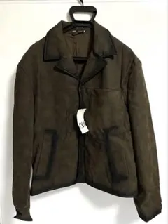 在庫セール 未使用ZARA ブラウン レザー風ジャケット EUR M