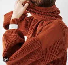 クラネ　オレンジ タートルネック ニット セーター