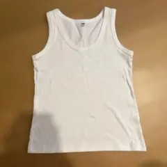 UNIQLO ユニクロ　リブ　タンクトップ　Ｌ　ホワイト　白　未使用　タグなし