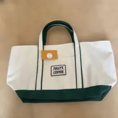 TULLY'S COFFEE トートバッグ ホワイト/グリーン