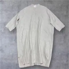 【美品】yuni ユニ リネン100% スタンドカラーワンピース 羽織り 日本製