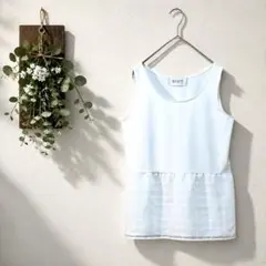 ROPE ロペ ペプラムタンクトップ M 白 異素材 ノースリーブのサムネイル