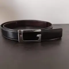 グッチ　GUCCI　黒レザー G型バックル ベルト