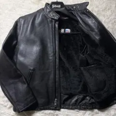 美品】Schott 641 立ち襟シングルライダースジャケット ボアライナー付