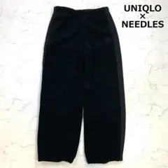 25年モデル ユニクロ ニードルズ フリースワイドパンツ ブラック