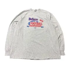 カレッジロンT フットボール　長袖Tシャツ　グレー　GILDAN製古着　8baのサムネイル