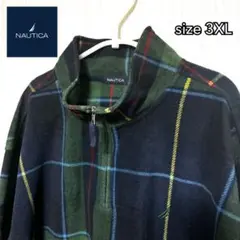 美品 ノーティカ NAUTICA プルオーバーフリース 3XL グリーン 00s