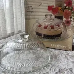 【新品】Luminarc 2 piece Cake set ケーキスタンドのサムネイル