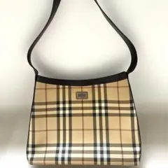 BURBERRY バーバリー ノバチェック PVC×レザー ワンショルダーバッグのサムネイル