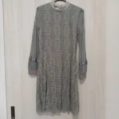 グレー レース Aライン パーティードレス