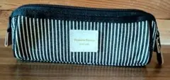 Rinorte Series 筆箱 ブラックとホワイトのストライプ ペンケース