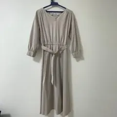 NATURALBEAUTYBASIC ワンピース Vネック ベルト付き