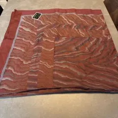 高品質 ショール シルクウール 赤系　大判ショール