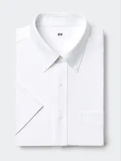 【UNIQLO】ドライノンアイロンジャージーシャツ ホワイト Lサイズ 半袖