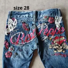 レッドペッパー エドハーディ コラボデニムスカルsize28RED PEPPER