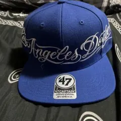 ミスターカートゥーン ドジャース フォーティーセブン クイル キャップ 青 白 ミスターカートゥーン ドジャース フォーティーセブン クイル