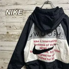 153【人気即完売品】ナイキ☆ダブルスウォッシュ刺繍ロゴナイロンジャケット