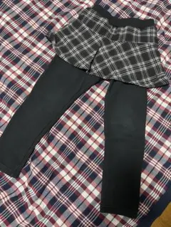 スカート付きレギンス 120cm チェック柄　スカッツ