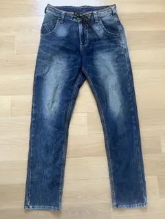 EDWIN ダークブルー スリムフィット デニムパンツ M