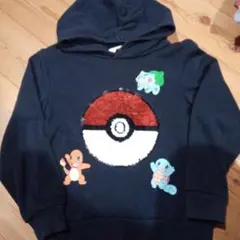 H&M ポケモン トレーナー ネイビー フード付き 130　パーカー