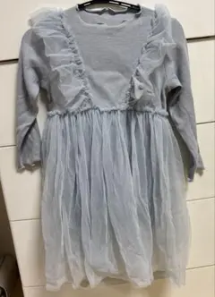 年末値下げ美品ニットフリフリワンピース　女の子110 ピアノ発表会など
