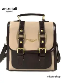 ★レディース ファッション フェイクレザー バックパック ベージュ