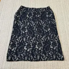 ROSE BUD ネイビー レース タイトスカート