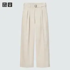 UNIQLO U ベルテッドタックワイドパンツ