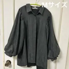 グレー バルーンスリーブ シャツ