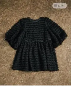 ADAM ET ROPE' ボリュームスリーブブラウス　黒