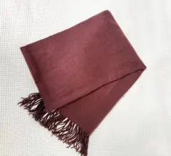 バーガンディ フリンジ付きマフラー