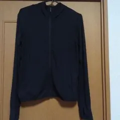 古着【ユニクロ】UVカットメッシュパーカー(M) 黒のサムネイル