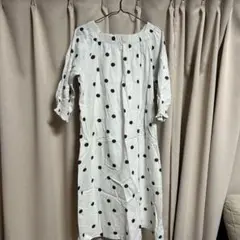 tsukuru&lin ドット柄コットンリネンワンピース