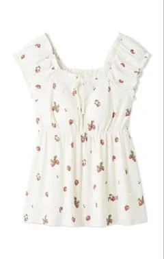 [ジェラート ピケ] いちご柄カップインフリルプルオーバー　ルームウェア