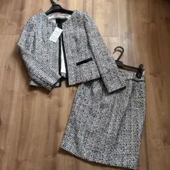 新品　アンタイトル セットアップ　ツィード　ノーカラージャケット＆スカート