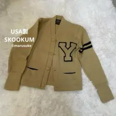 USA製　SKOOKUM スクーカム　レタードカーディガン　Y アメリカ製