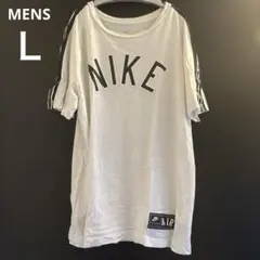 ☆NIKE☆ホワイト　白Ｔシャツ ナイキ クルーネック ロゴ メンズＬサイズのサムネイル
