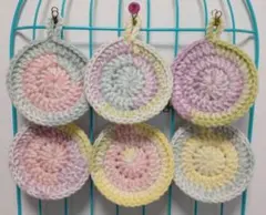 アクリルたわし (少し厚め)　６枚セット9　エコたわし