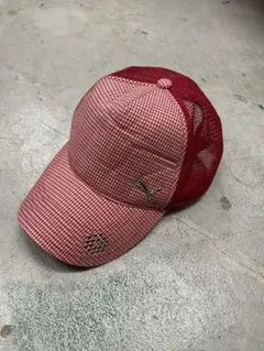 00s PUMA プーマ　キャップ　メッシュキャップ　y2k 赤　チェック柄