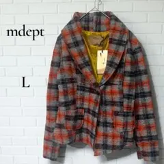 新品タグ付き mdept チェック柄ジャケット ウールコート イタリア製 L