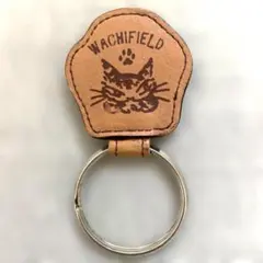 ✨美品✨わちふぃーるど ダヤン レザー 革 肉球型 キーホルダー ②