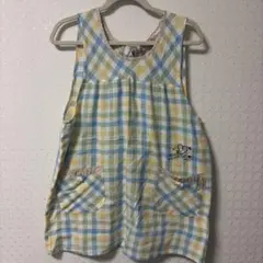 レモングラス様限定　保育士エプロン　チェック柄エプロン ハート刺繍付き