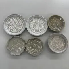 陶器皿 6枚セット 装飾的な模様