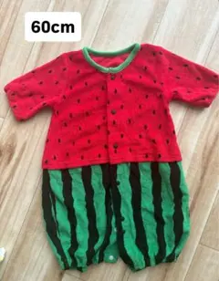 スイカ柄ロンパース 60cm