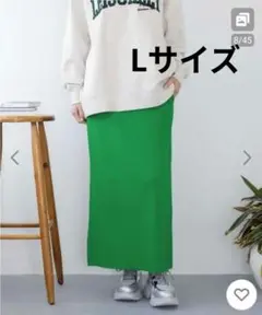 ローリーズファーム　カットリブタイトスカート　グリーン　Lサイズ