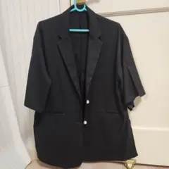 ブラック 半袖 テーラードジャケット