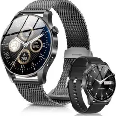 スマートウォッチ本体 メンズ Bluetooth 通話 防水 ブラック