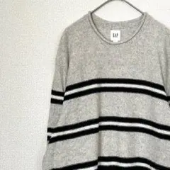 GAP ニット セーター クルーネック ボーダー ウール混 シンプル ゆったり